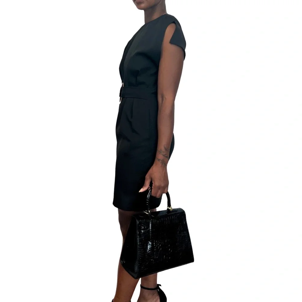 Black Dress with Cinched Waist - Picture 7 of 10